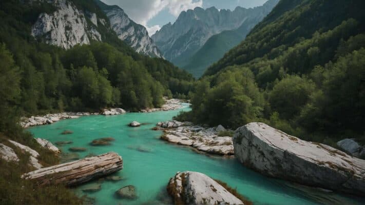 Het Soča-pad Slovenië