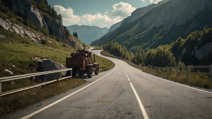 Bouwwerkzaamheden bij de Vršič-pas